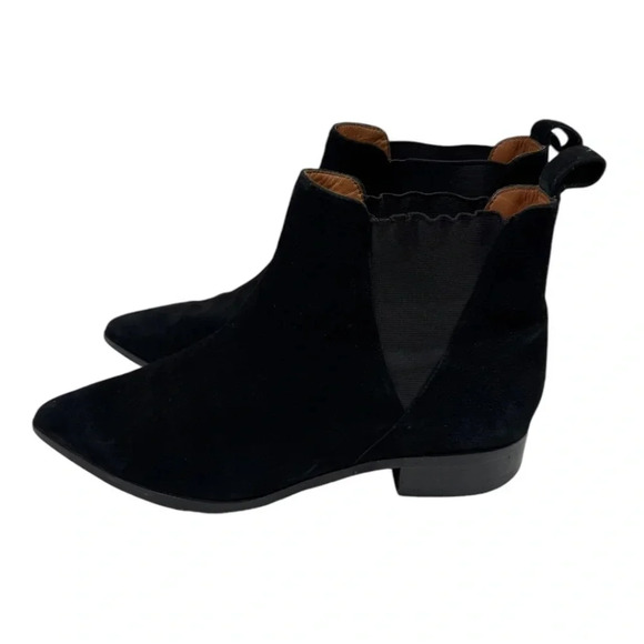 & Other Stories Black Suede Chelsea Bootie Size 39 US 9 - Picture 3 of 11
